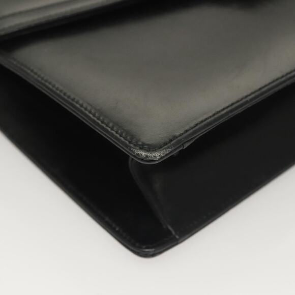 GUCCI Chain Shoulder Bag Leather Black Gold - Picture 10 of 16